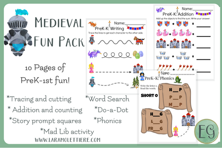 medieval preschool fun pack