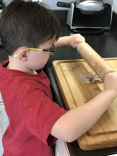 kids in the kitchen with green chef