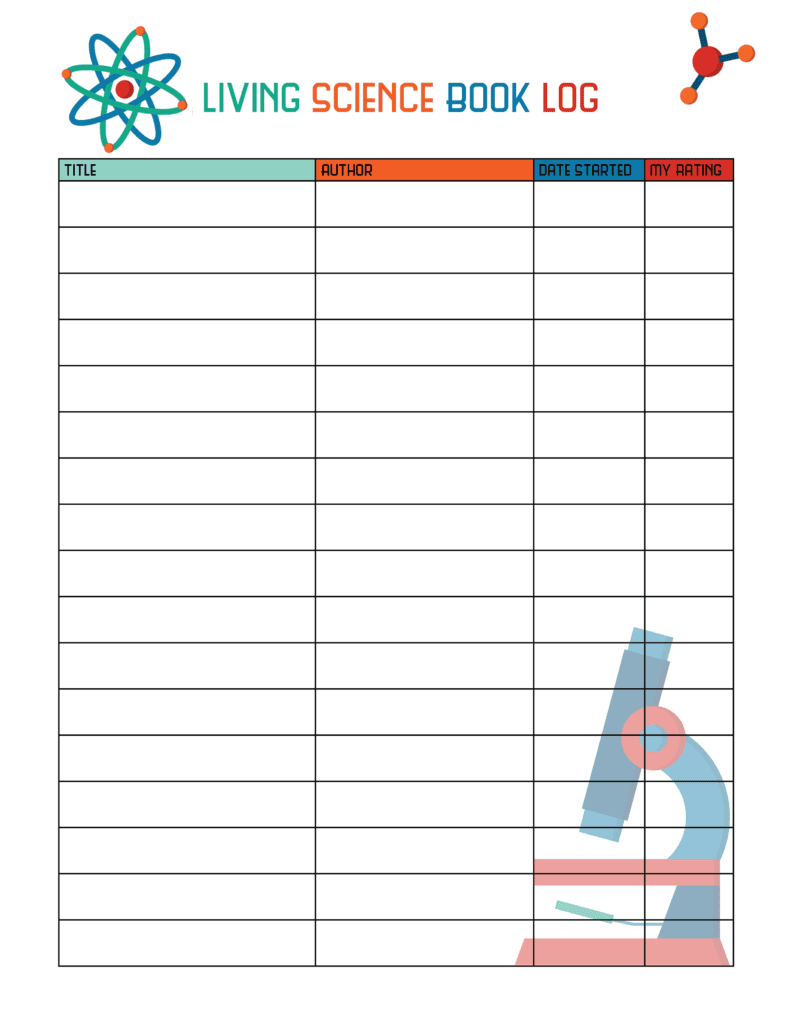 Science Book Log and Science Book Report Outline