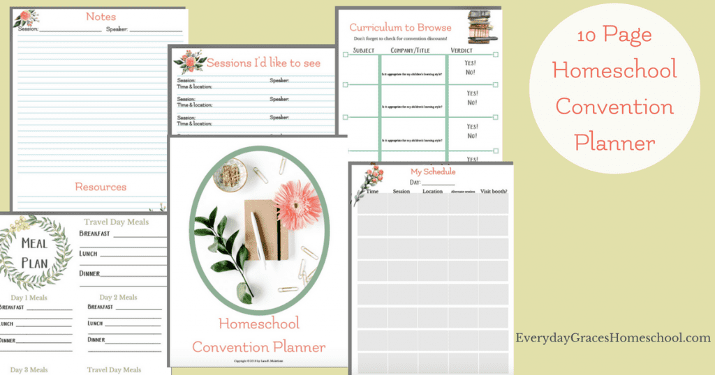 printable homeschool convention planner