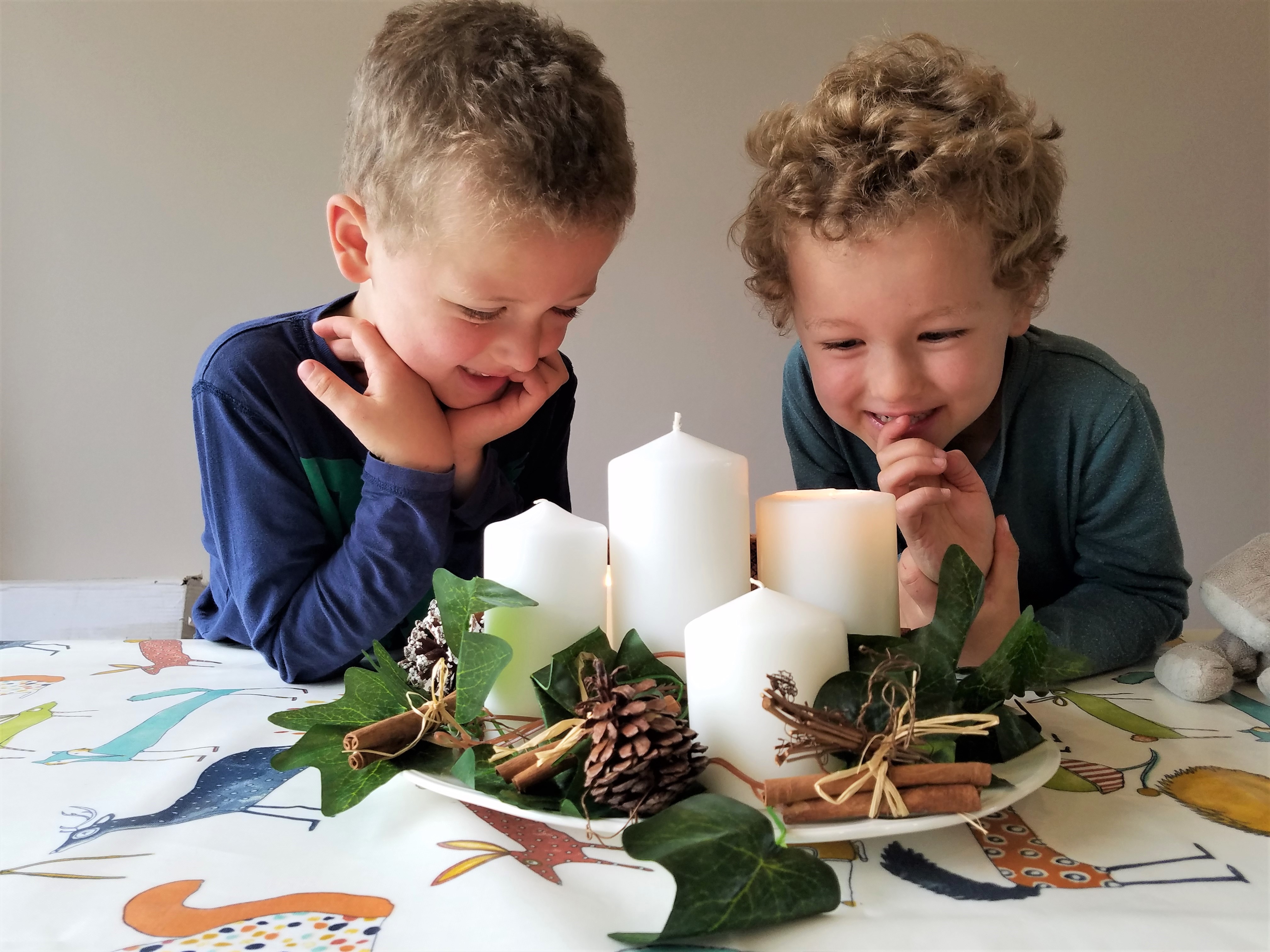 children making Advent wreath